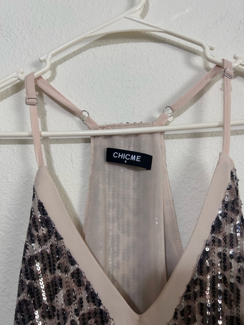 ChicMe Leopard Print Sequin Racerback Tank Top Small - Picture 2 of 9